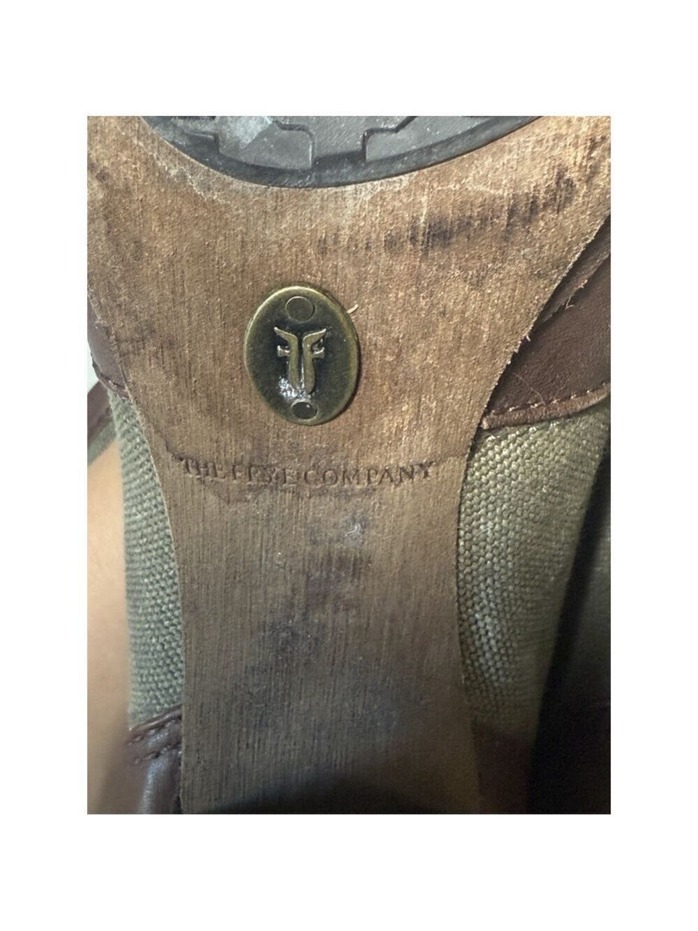 FRYE Boots Women 7M Harlow Brown Leather And Canvas - Picture 9 of 14